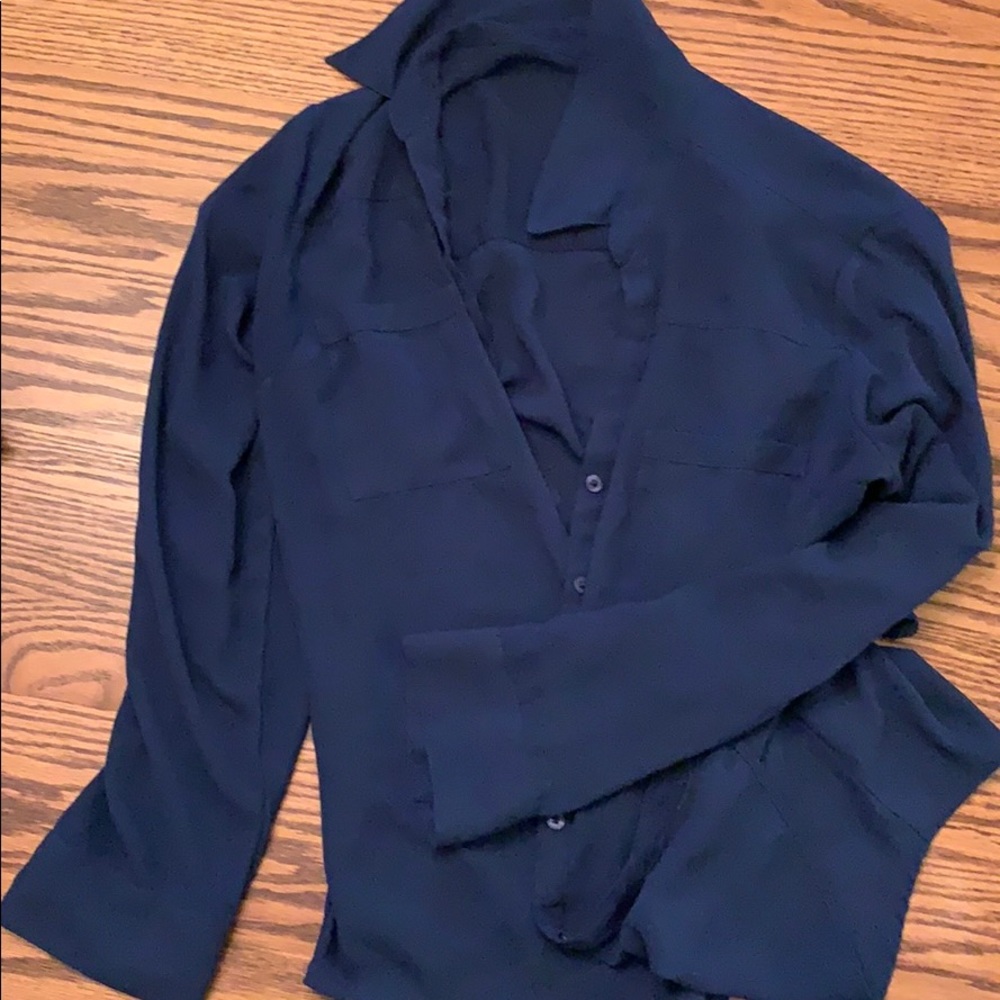 Express large blue button down